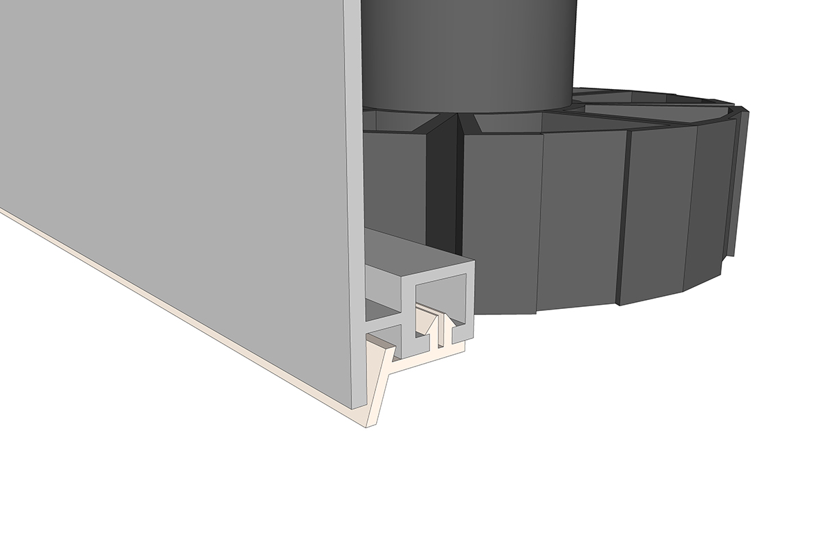 Silikonska gumica na aluminijumskoj sokli za kuhinju